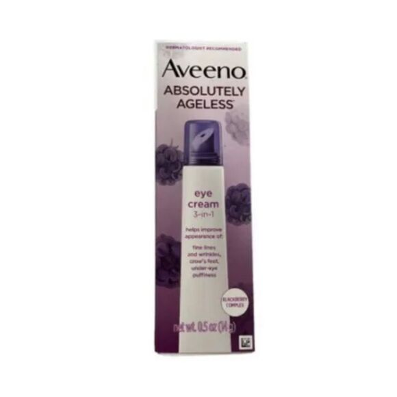 Aveeno Absolutely Ageless Eye Cream 0.5oz 3-in-1 Wrinkles Lines Blackberry - Picture 3 of 5
